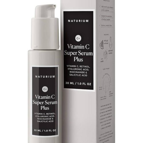 Naturium Vitamin C Super Serum Plus, Smoothing Face Care, plus Retinol, Hyaluronic Acid, Niacinamide & Salicylic Acid, 1 oz / 30ml