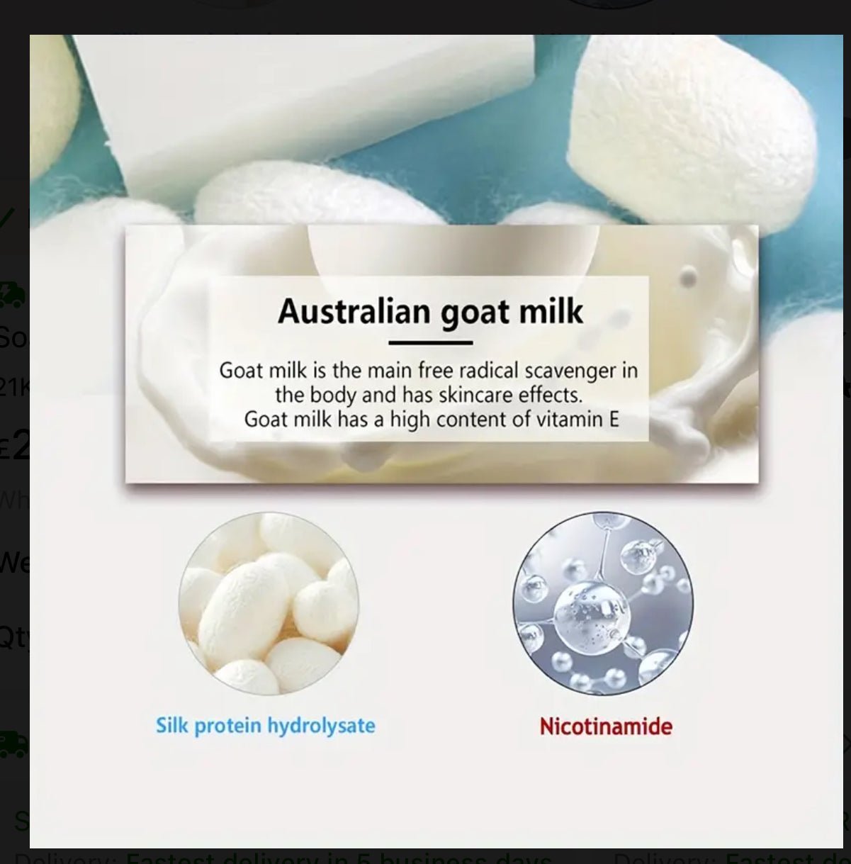 Nicotiamide Niacinamide Goat Milk Soap 80g - Image 3